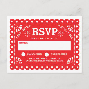 Papel Picado Bruiloft RSVP Uitnodiging Briefkaart