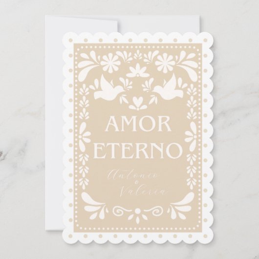 Papel Picado Bruiloft Save the Date Uitnodiging (Achterkant)