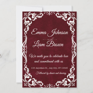 Papel Picado Burgundy Mexican Wedding Invitation Kaart