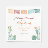 Papel Picado Cacti Mexican Theme Shower Party Servet (Voorkant)