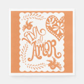 Papel Picado Citrus Oranje Fiesta Wedding Banner Servet (Voorkant)