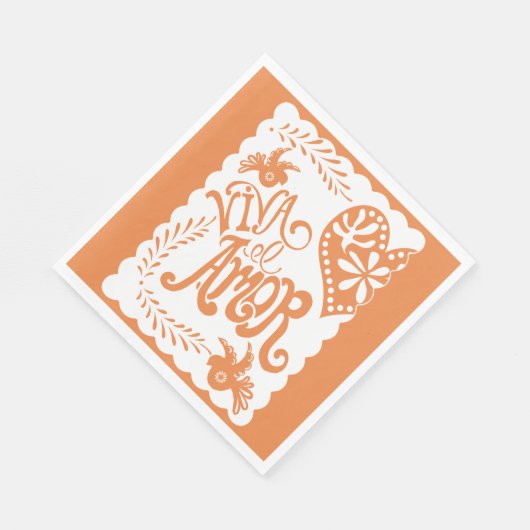 Papel Picado Citrus Oranje Fiesta Wedding Banner Servet (Hoek)
