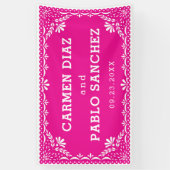 Papel Picado Colorful Mexican Weddenfoto Spandoek (Verticaal)