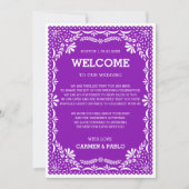 Papel Picado Colorful Mexican Weddenschap Welkomst Kaart (Voorkant)