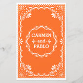 Papel Picado Colorful Mexican Wedding Menu (Achterkant)