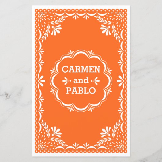 Papel Picado Colorful Mexican Wedding Menu (Achterkant)