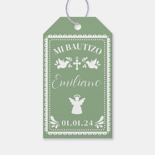 Papel Picado doop Dank u partij gunst Labels Cadeaulabel (Voorkant)