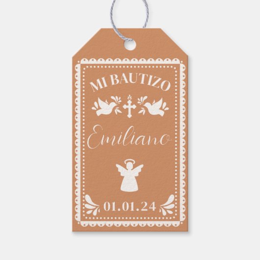 Papel Picado doop Dank u partij gunst Labels Cadeaulabel (Voorkant)