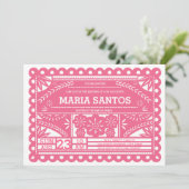 Papel Picado-doop Kaart (Staand voorkant)