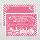 Papel Picado-doop Kaart (Voorkant / Achterkant)