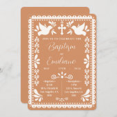 Papel Picado Doop Mexicaanse feestuitnodiging Kaart (Voorkant / Achterkant)