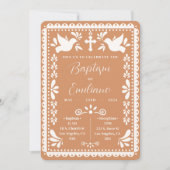 Papel Picado Doop Mexicaanse feestuitnodiging Kaart (Voorkant)