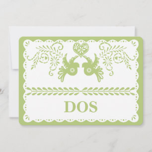 Papel Picado Dos 2-tabelnummer Gold Fiesta Kaart