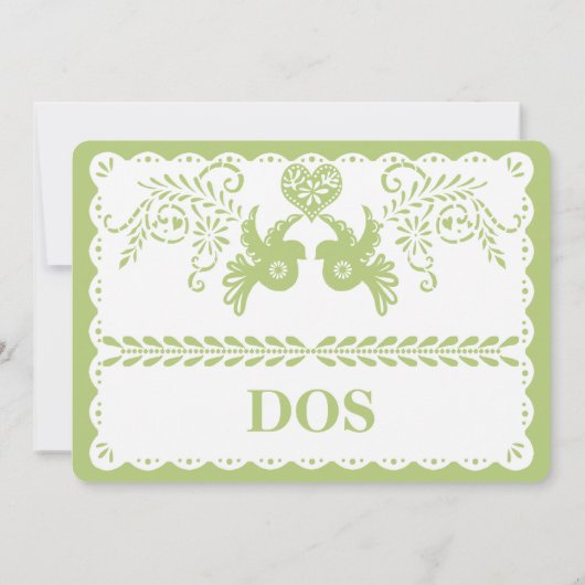 Papel Picado Dos Twee Tafelnummer Goud Feest (Achterkant)