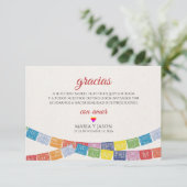 Papel Picado Elegant Colorful Boda Spanish Wedding Bedankkaart (Staand voorkant)