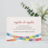 Papel Picado Elegant Colorful Boda Spanish Wedding Informatiekaartje (Staand voorkant)