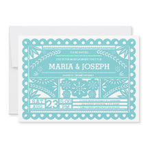 Papel Picado Engagement Party Invite - Blue