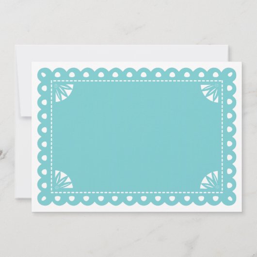 Papel Picado Engagement Party Invite - Blue Kaart (Achterkant)