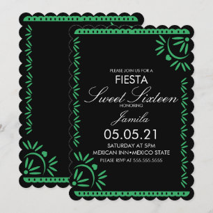 Papel Picado Feest Sweet 16 Mexicaanse Sint-Jacobs Kaart
