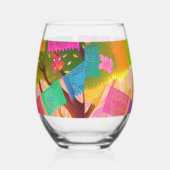 Papel Picado Feest Wijnglas Zonder Voet (Rechts)
