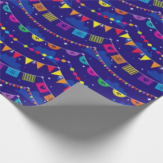Papel Picado Fiesta Banner Wrapping Paper Cadeaupapier (Hoek)