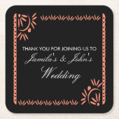 Papel Picado Fiesta Mexicaans Dank u Sinaasappel Kartonnen Onderzetters (Voorkant)