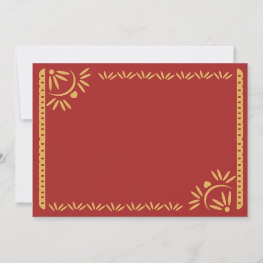 Papel Picado Fiesta Sweet 16 Mexicaans Scallop Blu Kaart (Achterkant)