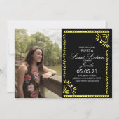 Papel Picado Fiesta Sweet 16 Mexicaanse gele foto Kaart (Voorkant)