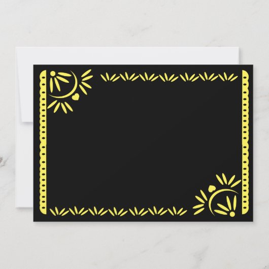 Papel Picado Fiesta Sweet 16 Mexicaanse gele foto Kaart (Achterkant)