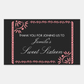 Papel Picado Fiesta Sweet 16 Mexicaanse kleur Rec Rechthoekige Sticker (Voorkant)