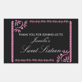 Papel Picado Fiesta Sweet 16 Mexicaanse Scallop Pi Rechthoekige Sticker (Voorkant)