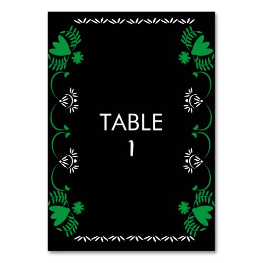 Papel Picado Floral Mexican Wedding Table Kaart (Voorkant)