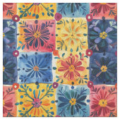Papel Picado Floral Pattern-Patchwork Stof (Close Up)