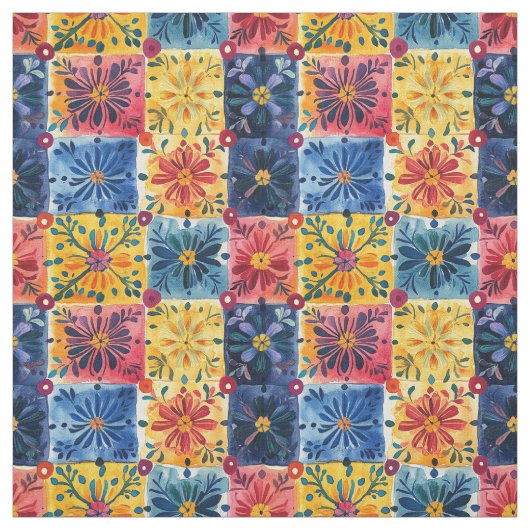 Papel Picado Floral Pattern-Patchwork Stof (Swatch)