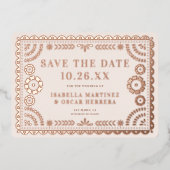 Papel Picado Foto bruiloft Folie Save the Date Kaa Folie Uitnodiging (Voorkant)