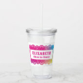 Papel Picado Fun Fiesta Acryltumbler Acryl Drinkbeker (Voorkant)