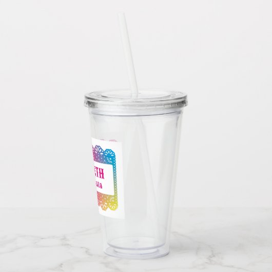 Papel Picado Fun Fiesta Acryltumbler Acryl Drinkbeker (Links)