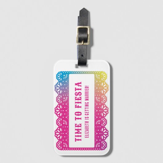Papel Picado Fun Fiesta Bagagelabel (Voorkant (verticaal))