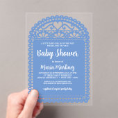 Papel Picado Geïnspireerd Roze Baby shower Acryl Uitnodigingen (Insitu (Draagbaar))