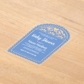 Papel Picado Geïnspireerd Roze Baby shower Acryl Uitnodigingen (Laagn)