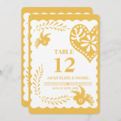 Papel Picado Gold Harvest Fiesta Tafelnummer (Voorkant / Achterkant)