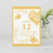 Papel Picado Gold Harvest Fiesta Tafelnummer (Staand voorkant)