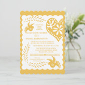 Papel Picado Gold Limoen Fiesta Wedding Banner The Kaart (Staand voorkant)