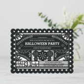 Papel Picado Halloween Party Kaart (Staand voorkant)