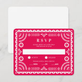 Papel Picado Hot Pink | RSVP-kaart voor weduwenant RSVP Kaartje (Voorkant / Achterkant)