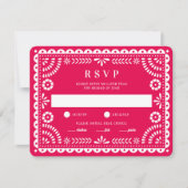 Papel Picado Hot Pink | RSVP-kaart voor weduwenant RSVP Kaartje (Voorkant)