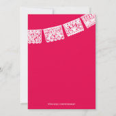 Papel Picado Hot Pink | Uitnodiging tot weddenscha (Achterkant)