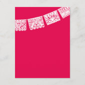 Papel Picado Hot Pink | Wedding Directions Kaart (Achterkant)