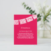 Papel Picado Hot Pink | Wedding Directions Kaart (Staand voorkant)