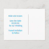 Papel picado houdt van een blauwe bruiloft met beh aankondigingskaart (Achterkant)